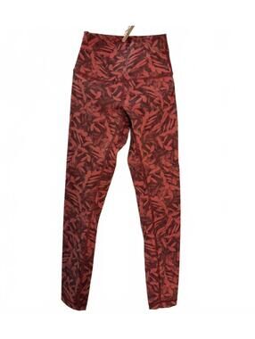 LULULEMON WOMENS 4 HIGH WAIST Patterned RUST 7/8 LEGGINGS ATHLEISURE GYM NWOT